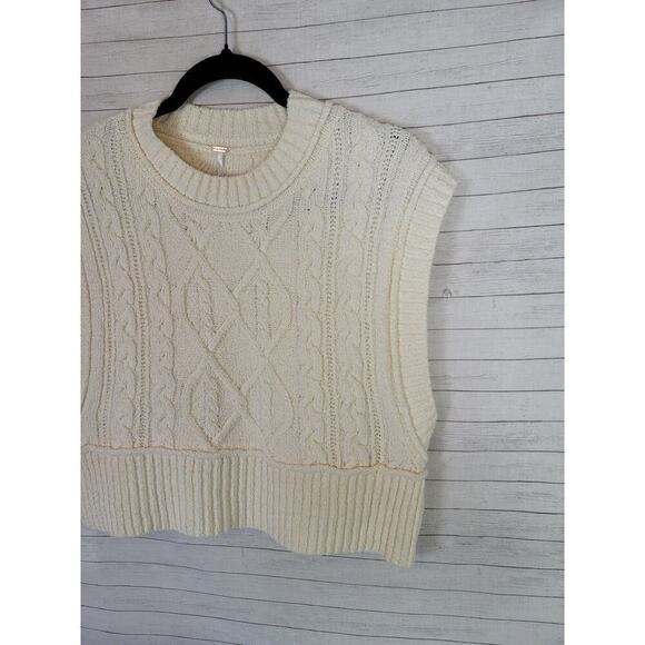 FREE PEOPLE Rowan Sweater Vest in Ivory, sz XL - Picture 10 of 16